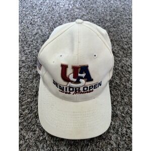 1999 USA Senior‎ Open Des Moines Golf Hat Strapback by Ahead Off-White Ivory